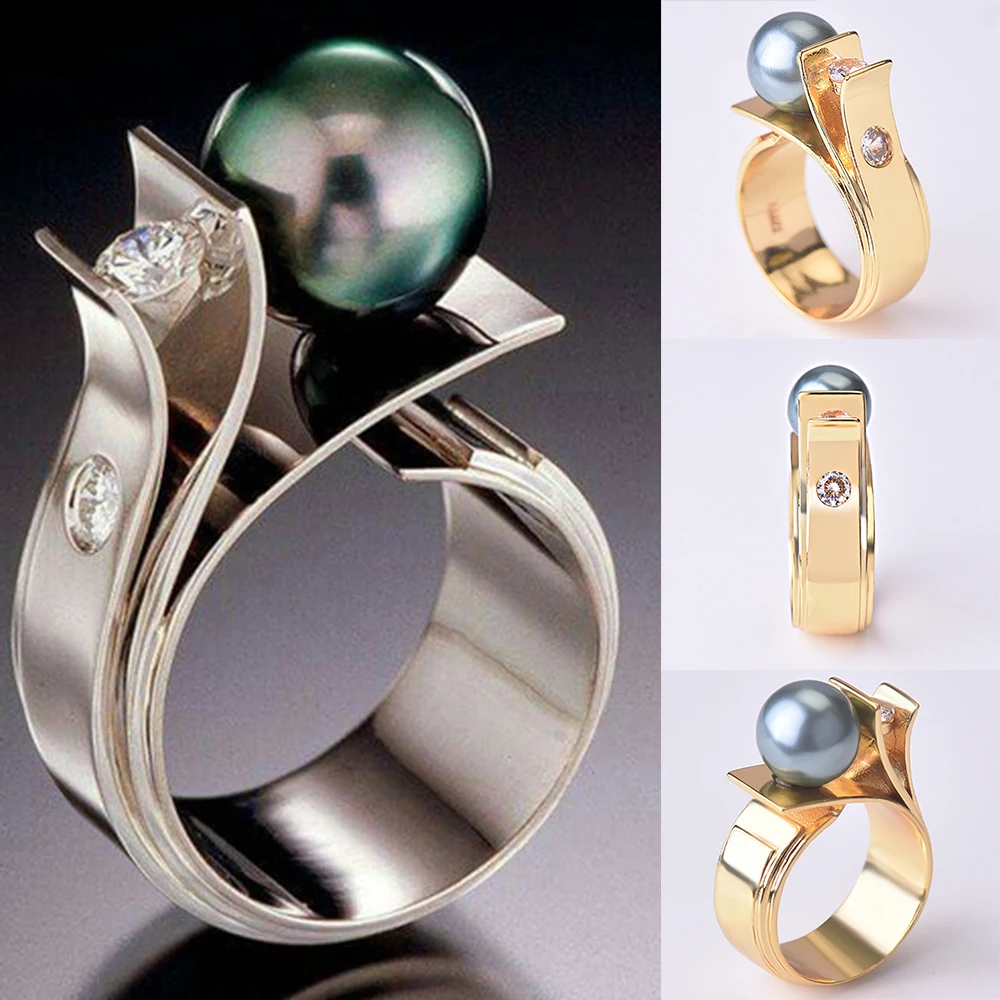 Медное кольцо зеленый жемчуг модное ювелирное женское женские аксессуары