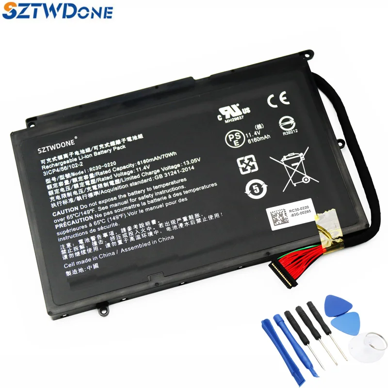 SZTWDONE RC30-0220 ноутбук Батарея для Razer лезвие 17 3 &quotRZ09-0220 RZ09-02202E75 11 4 V 6160 мА/ч 70WH |