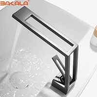 greyblackwhitegold basin faucet nordic art hot cold mixer tap hollow design deck mount bathroom sink faucets single handle