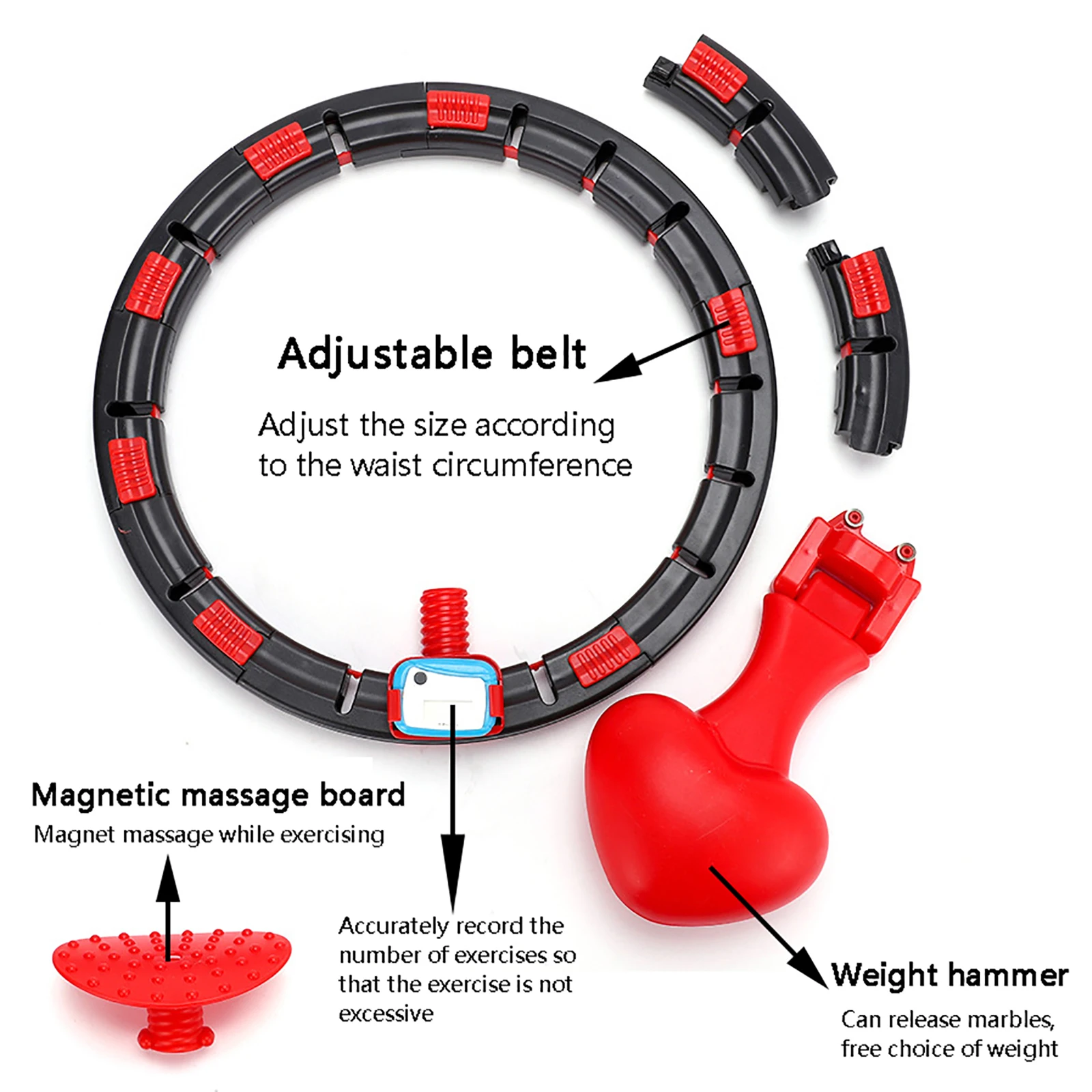 

XIDAJIE 9 Tracks Detachable Smart Hoola Hoop With Counting Track For Adults Chil