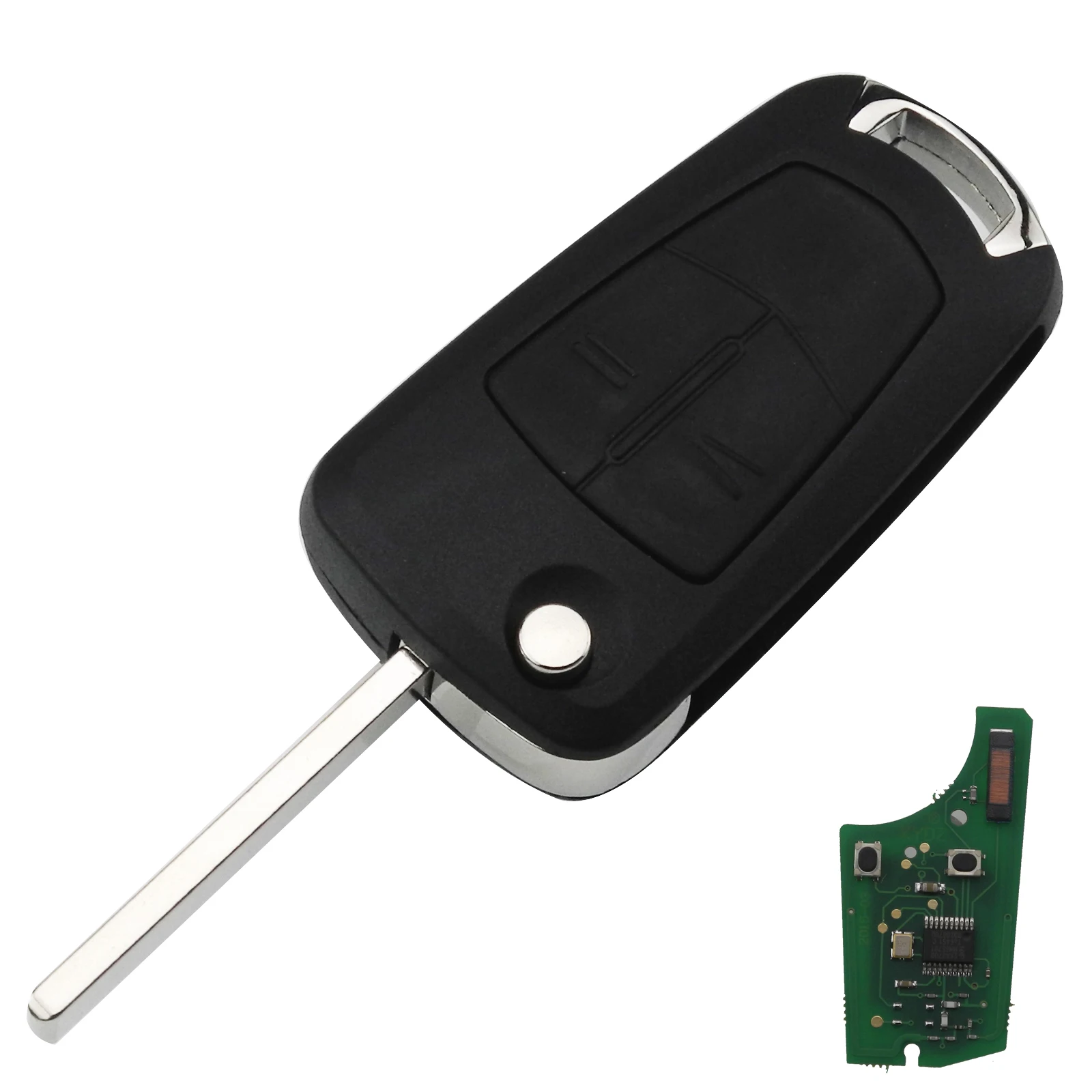 2 Buttons Jingyuqin автомобильный пульт дистанционного управления PCF7941/PCF7946 ключ для Opel/Vauxhall Astra H 2004-2009, Zafira B 2005-2013 PCF7946 для Vectra C 2002-2008 - Количество кнопок: 2 Buttons
