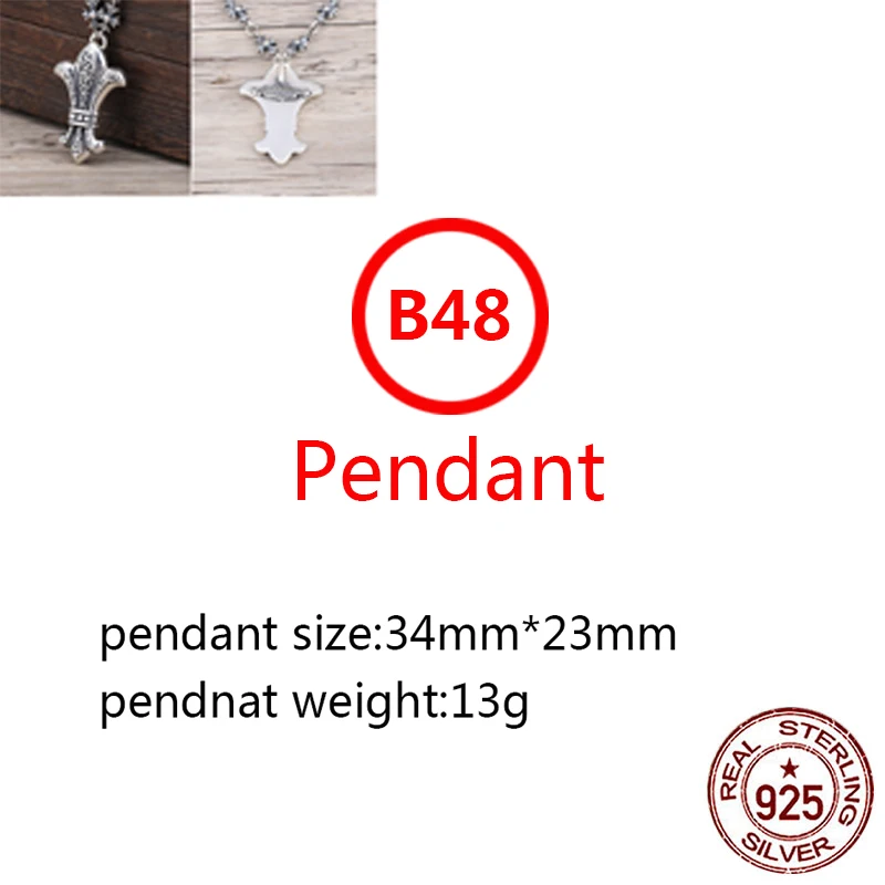 

B48 s925 sterling silver pendant personality retro jewelry couple models anchor letter punk hip-hop style gift for friends