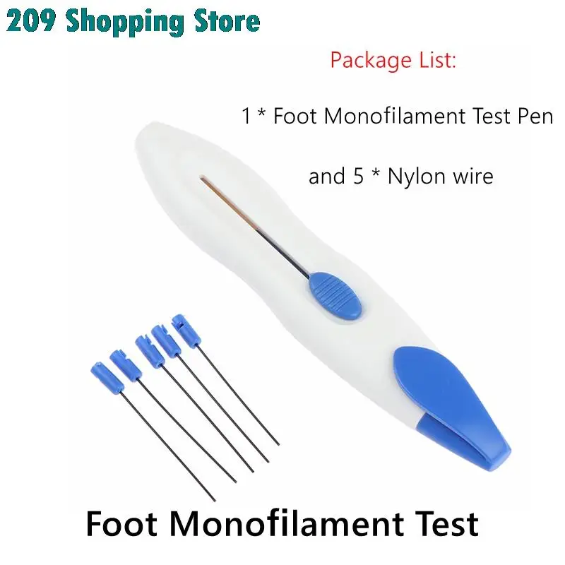 Diabetic Monofilament Tester ,Retractable Foot Test Pen With 5pcs Replacement Nylon Filament ，Endocrinological Diagnostic Pen