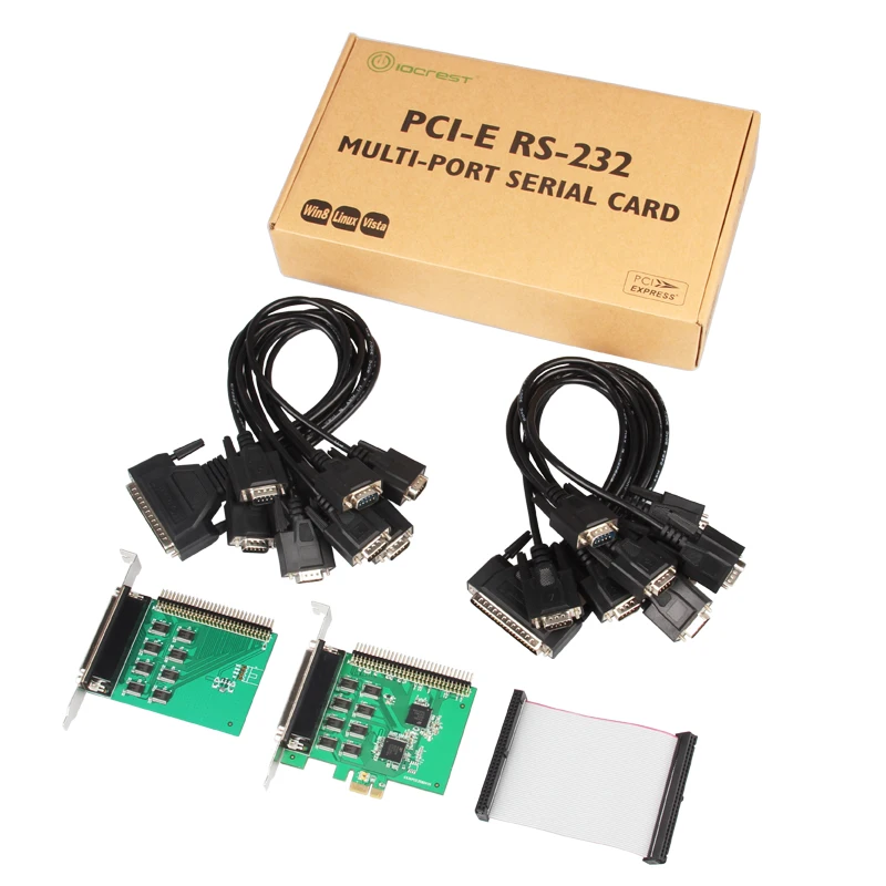 

PCI-Express to 16 Port Serial RS232 Expansion Card Two DB62 to DB9 Fan-out Cable