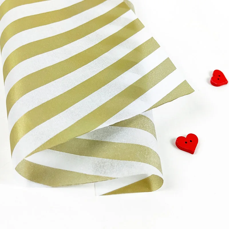 Полупрозрачная оберточная бумага с золотистыми полосками 10 листов для упаковки