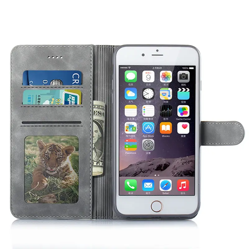 Чехол для iphone 6 S Роскошный Ретро чехол из искусственной кожи с откидной крышкой