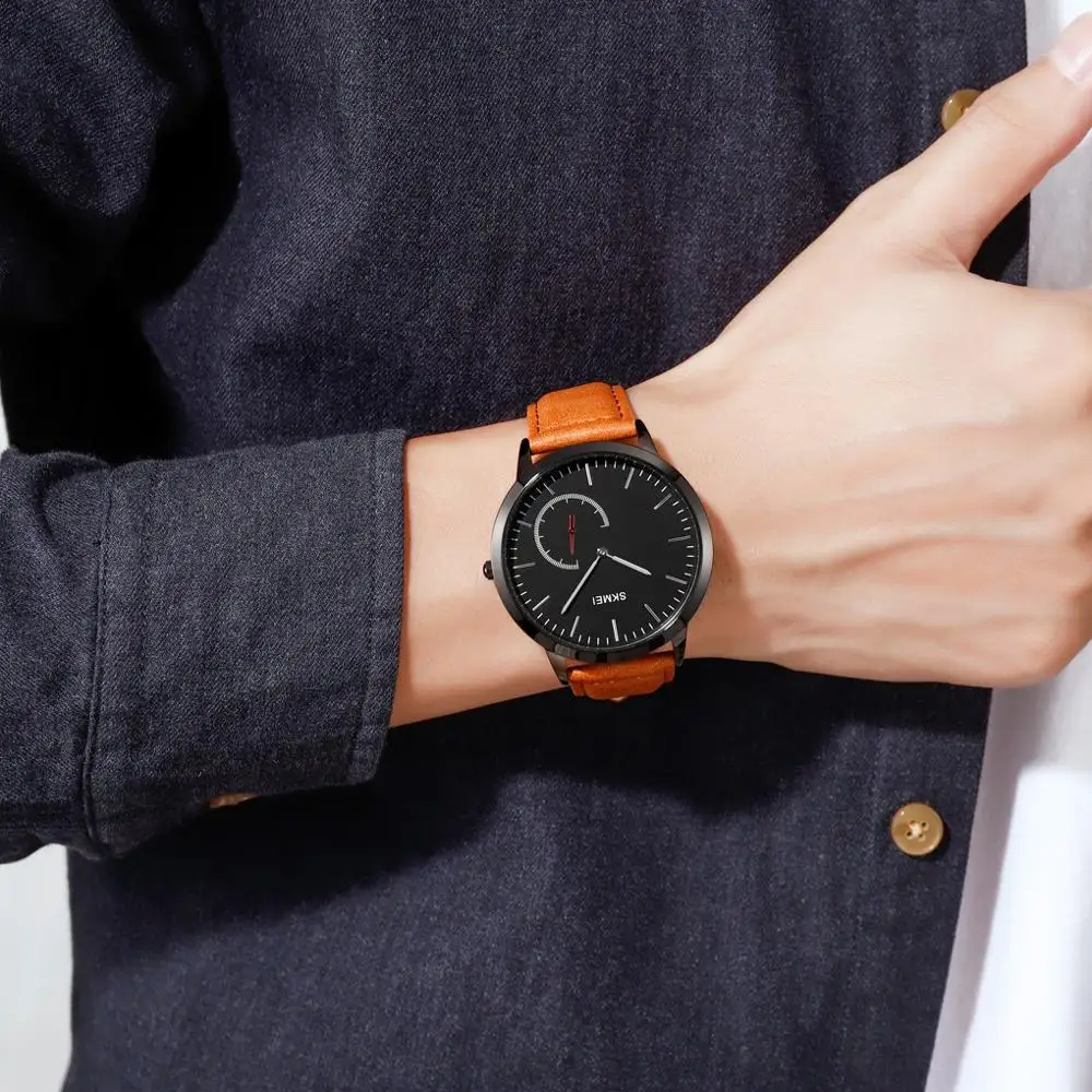 SKMEI мужские часы на каждый день 2020 лучший бренд класса люкс кожаный ремешок