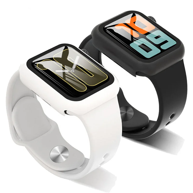 

Case+Strap For Apple Watch band 44mm 40mm 38mm 42mm 44 mm Silicone Sport watchband belt bracelet iWatch serie 3 4 5 6 se band