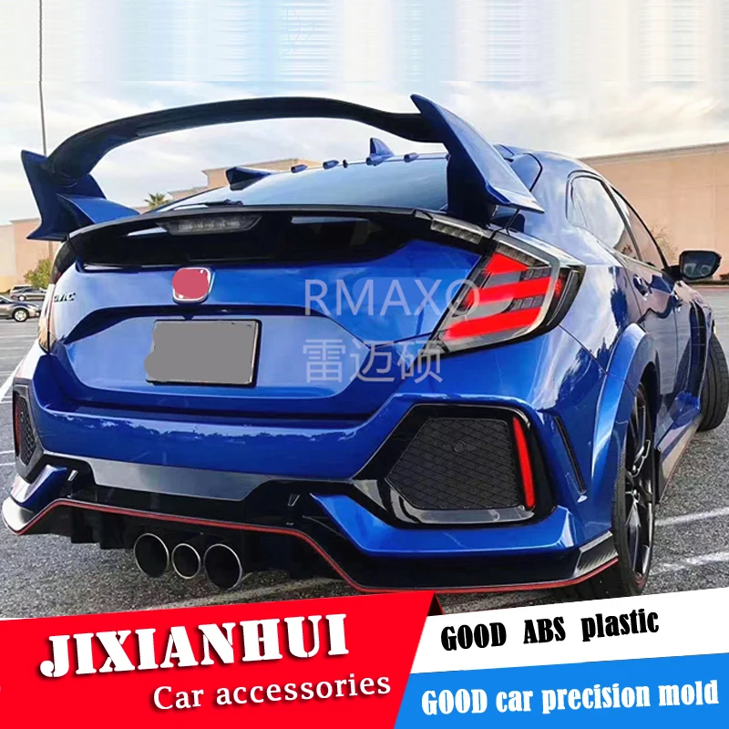 Для civic хэтчбек спойлер 2016 2019 Civic T R Спойлер 3PS ABS материал заднее крыло автомобиля