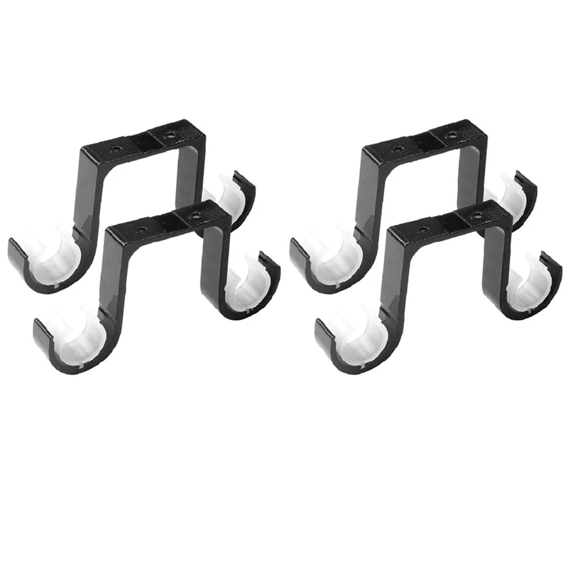 

4Pcs Double Curtain Rod Brackets Ceiling Mount Supports Aluminum Alloy Black