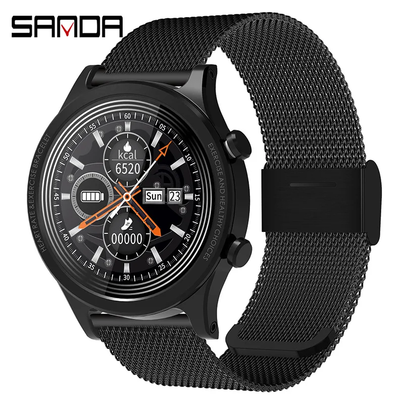 Смарт часы Sanda E5 мужские с браслетом многофункциональные водонепроницаемые