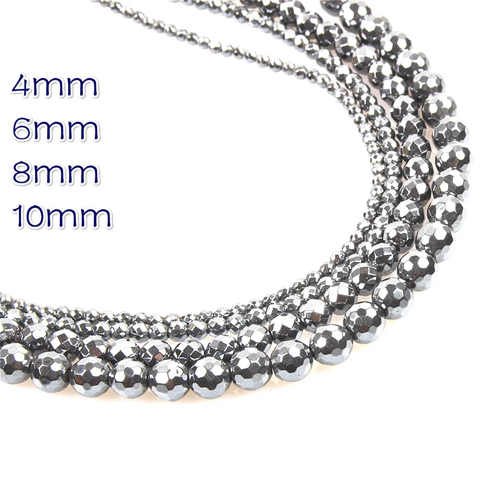 Граненые бусины из гематита с натуральным камнем 4 10 мм граненые для изготовления