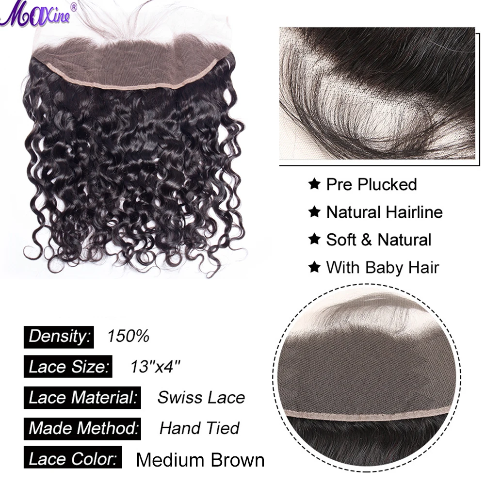 Фронтальные пучки с волнистыми пучками воды фронтальной 13x6 кружевной