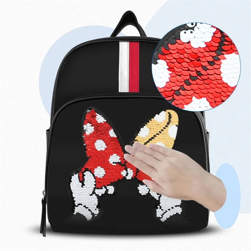 

Disney Minnie Mickey Discoloration Diaper Bag Waterproof Large Capacity Backpack Outdoor Travel Mummy Handbag Baby Feeding Bags