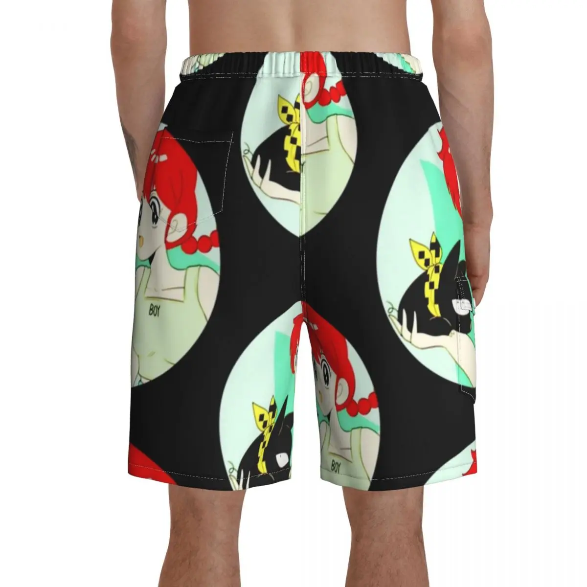 

Ranma Board Shorts Beach Swimming Trunks Polyester Pattern Men Swim Trunks