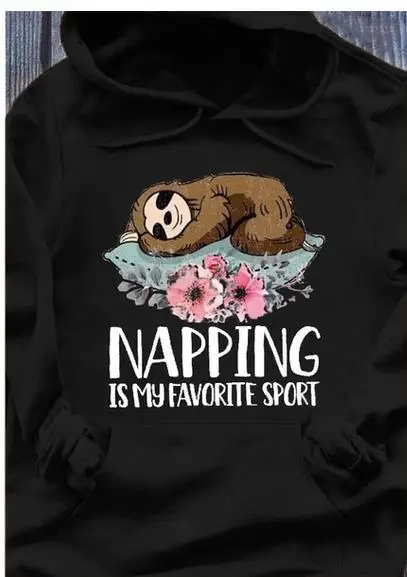 Толстовки женские с длинным рукавом принтом &quotЛенивец&quot Спортивная толстовка