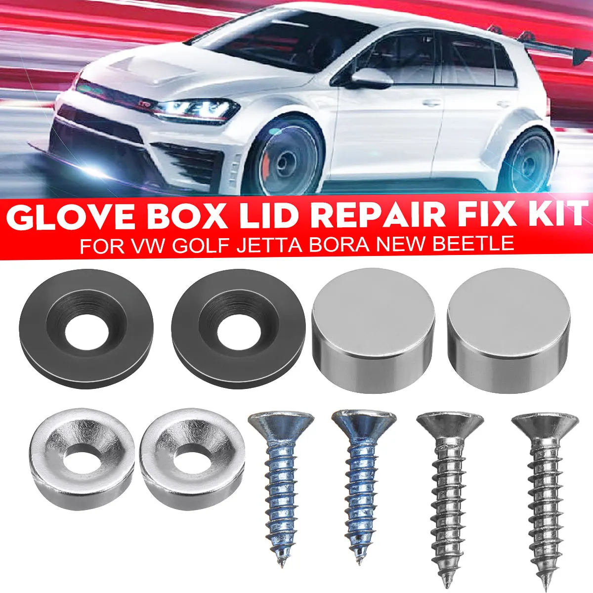 

1C2857097D Glove Box Lid Repair Kit High Quality Lid Latching Repair Kits for Volkswagen New Beetle Golf Mk4 Jetta Bora