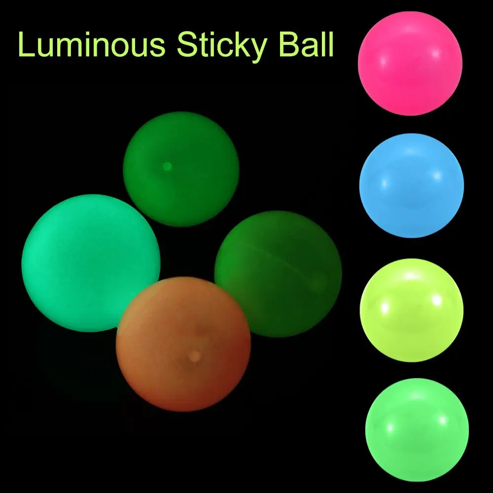 

1PC Nnoctilucous Sticky Ball Luminous Squash Target Ball Decompression Balls Throw Ball Stress Relief Toy Outdoor Activities