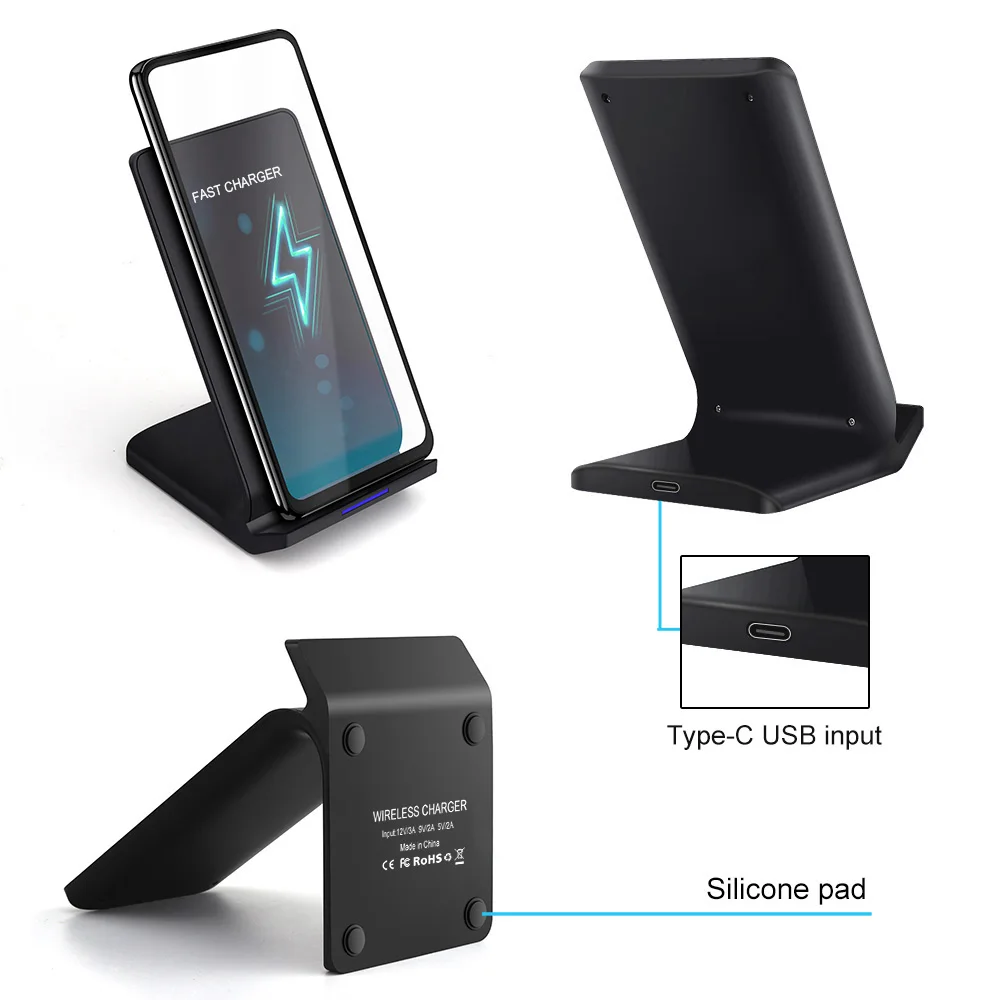 fdgao 30w qi fast wireless charger induction charging stand for samsung s10 s20 s21 dock for iphone 13 12 11 pro xs max xr x 8 free global shipping