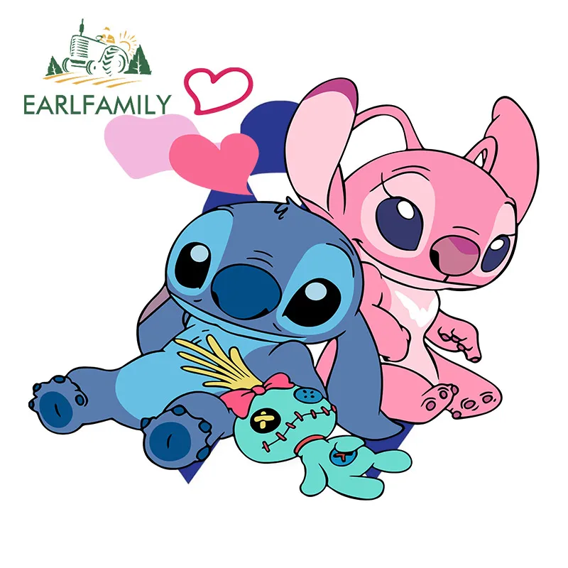 

BLKUOPAR 13cm x 11cm for Stitch Car Stickers Sunscreen Fashionable Decals JDM Assessoires Motorcycle Helmet Decor Car Styling