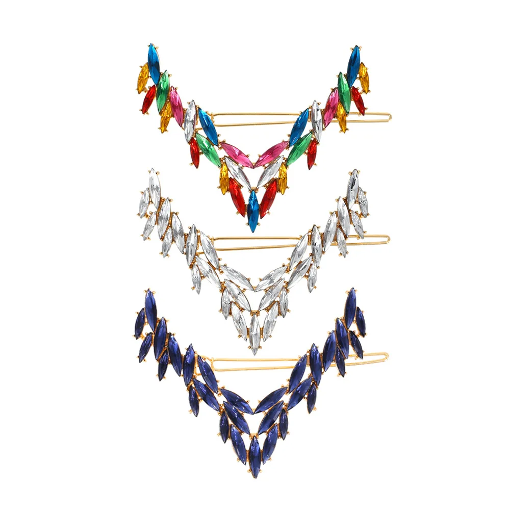 Красочные женские заколки V образной формы с искусственным жемчугом|Шпильки и