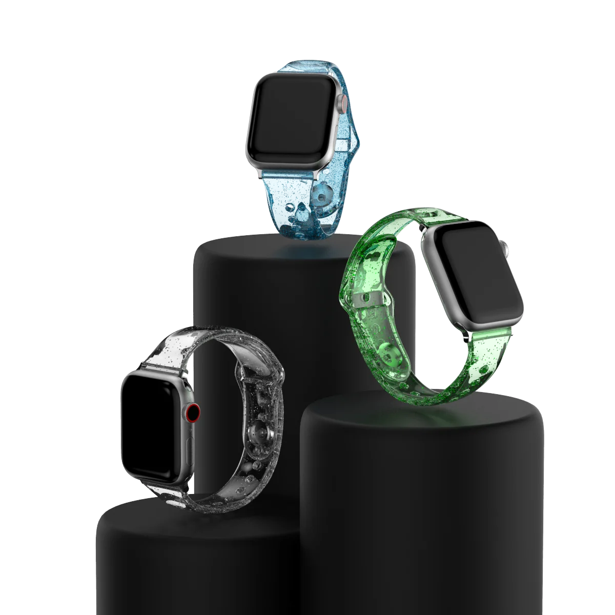 Мягкий силиконовый ремешок для Apple Watch блестящий женский спортивный браслет iWatch