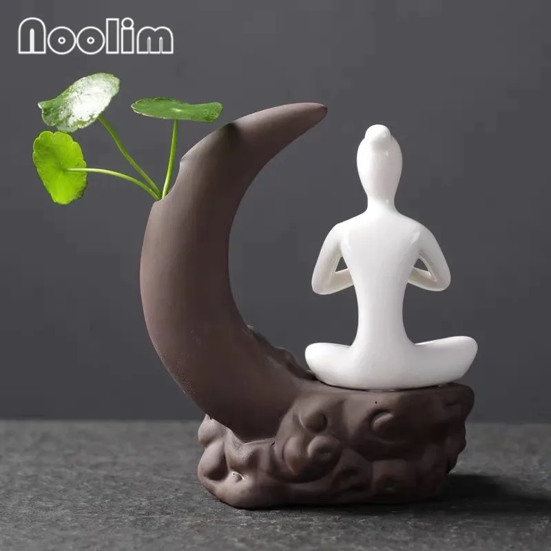 Креативный белый фарфоровый горшок для йоги цветочный лотос пруд ручная работа