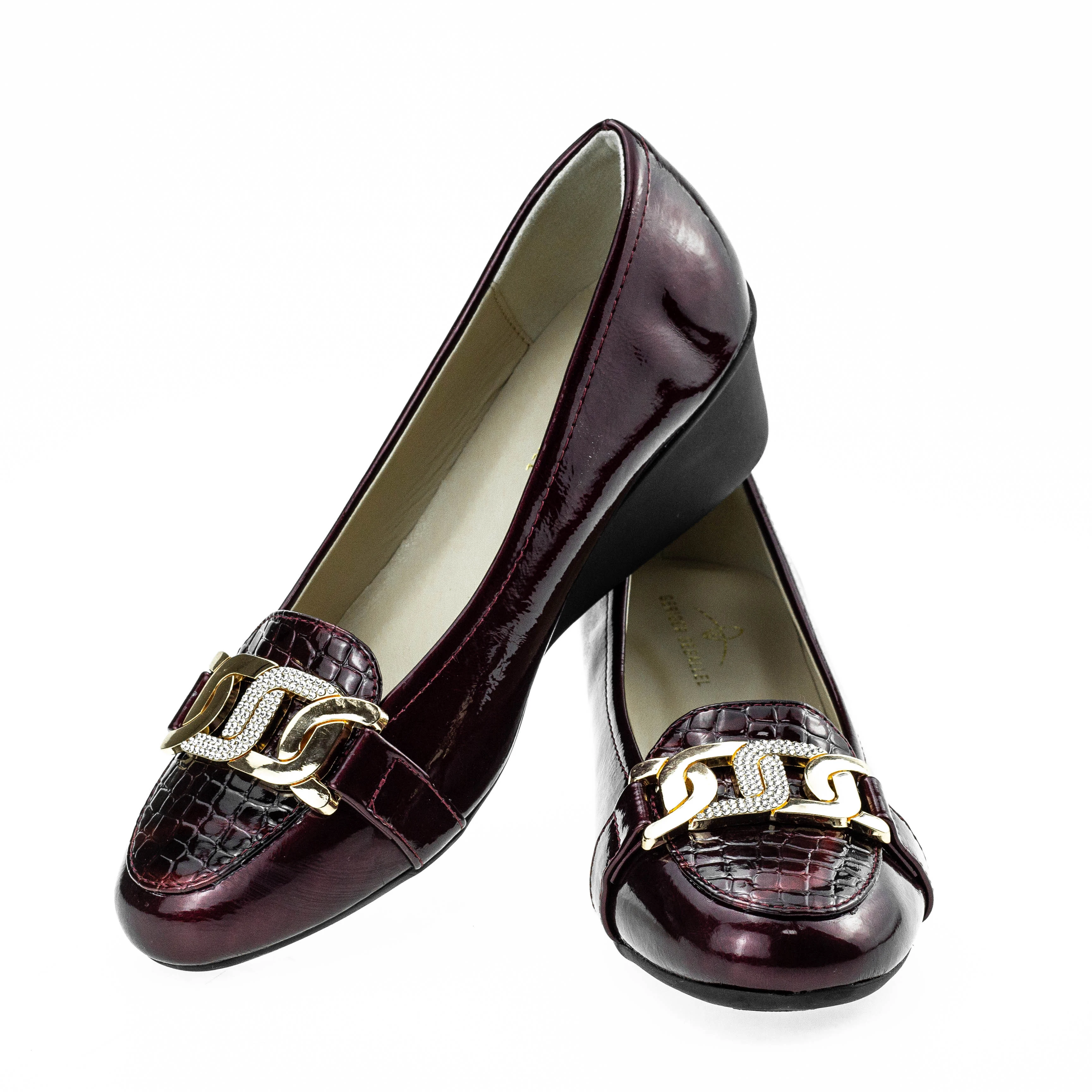 New Arrivals Girls Chain Fashion Women Loafers Slip on Ballet Shoes 9087-5 Classic Wedge Heel ChicLeather Ballet Shoes for Lady