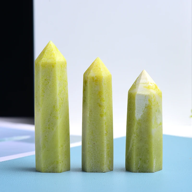 Оптовая продажа натуральный Золотой Берил шестигранный кристалл точка высокого