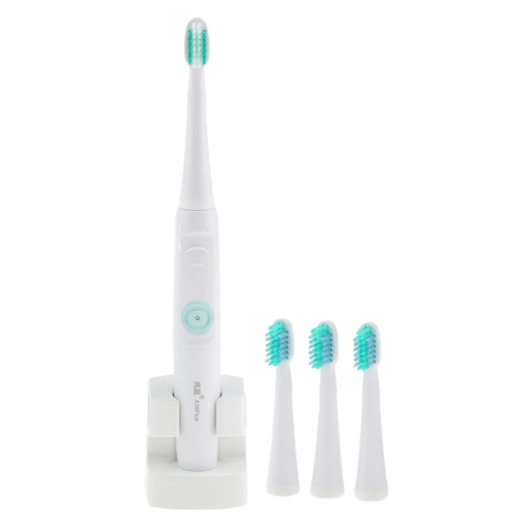 

Rechargeable Power Electric Toothbrush Waterproof with 3 Replacement Brush Heads for Teeth Massage US Plug