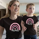 Летний комплект для мамы и ребенка, топ для мамы и дочери, Одинаковая одежда, одинаковые наряды для семьи, модная футболка для мамы и ребенка