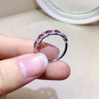 elegant ruby silver ring for daily wear 3mm 100 natural ruby ring fashion 925 silver ruby jewelry