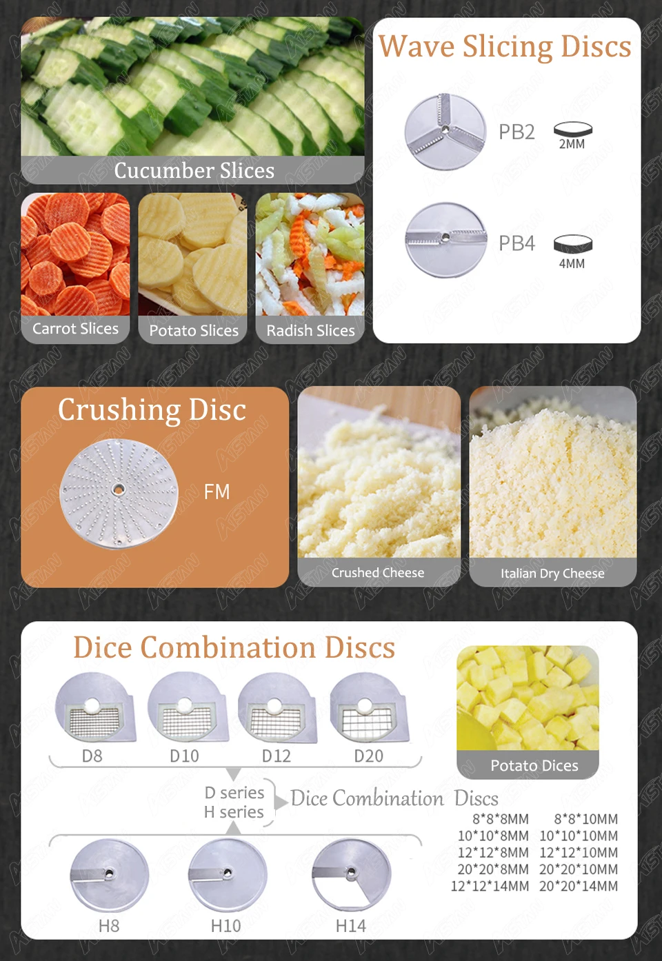HLC300 Electric Vegetable Slicer Cutter Multifunctional Potato Chips Shreds Dices Cheese Crushing Cutting Machine |
