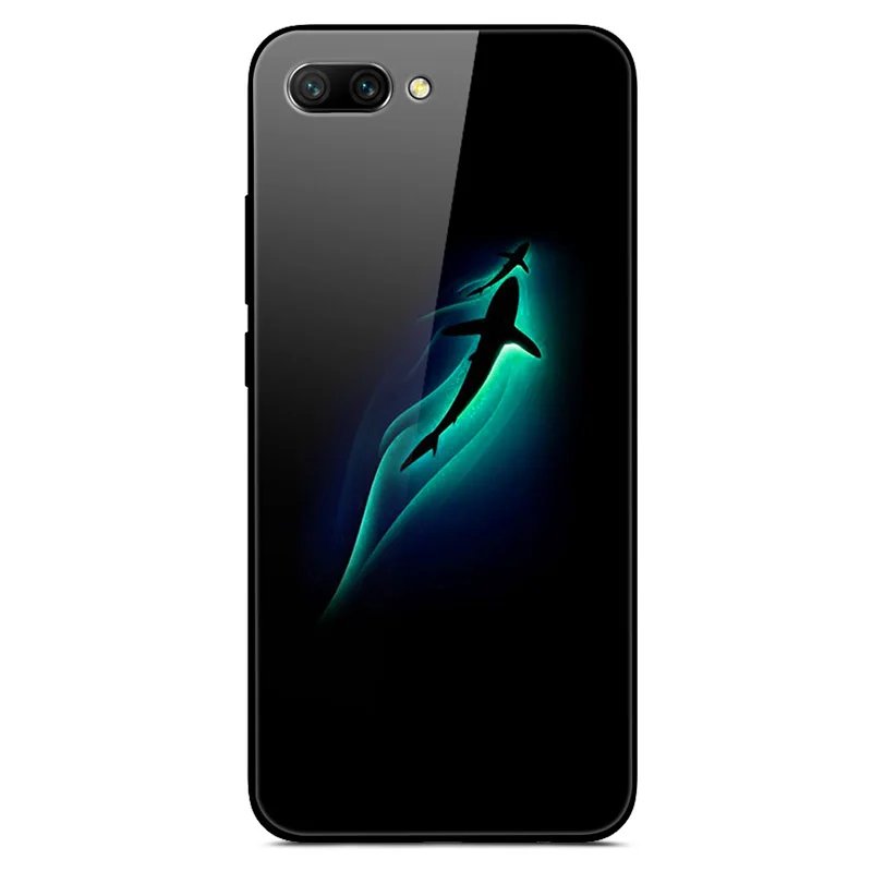 Чехол для Honor 10 чехол Huawei задняя крышка с рисунком из закаленного стекла Жесткий