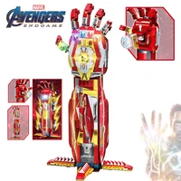 marvel avengers endgame iron man infinity glove weapon toy thanos thor gauntlet mjolnir ironman building block brick kid gift