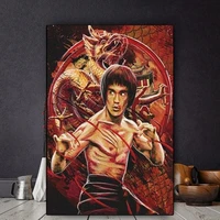 bruce lee kung fu superstar canvas painting wall art posters and prints pictures for modern living room home decor cuadros