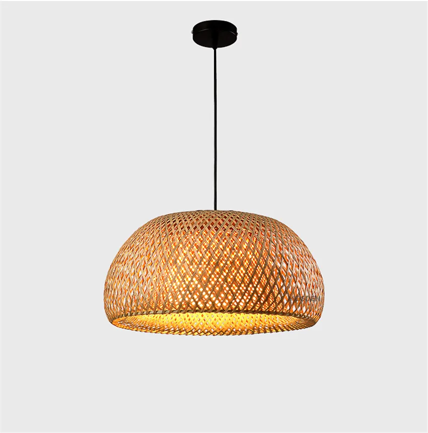 Винтажный Японский подвесной светильник Bamboo светодиодный подвесной светильник ручной работы вязаный подвесной светильник для кухни ресторана подвесной светильник