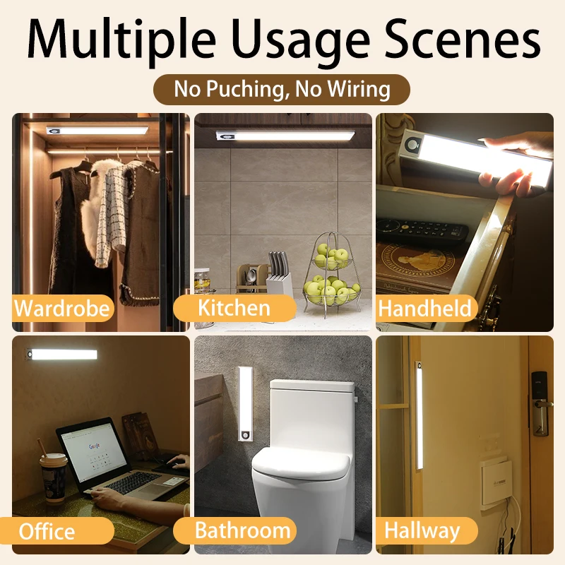 led under cabinet light smart pir motion sensor human detect dimming kitchen cupboard wardrobe bed auto closet lamp rechargeable free global shipping