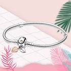 Boosbiy Посеребренная цепочка-змея, очаровательный браслет с опавшей пряжкой в форме листа для женщин, подходит для брендовых браслетов, сделай сам, изготовление ювелирных изделий, подарки