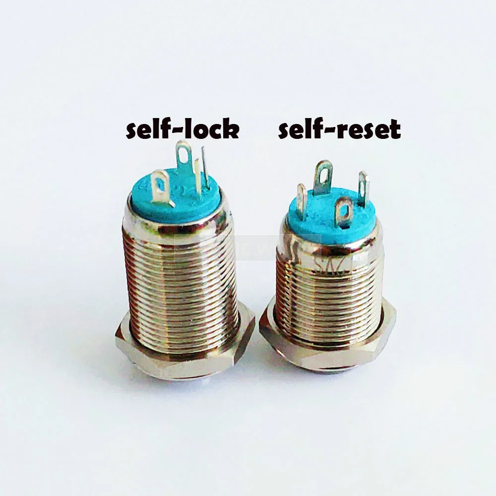 Кнопочный переключатель 12 мм цветной светодиодный с символом провода