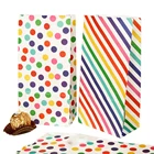 Подарочный пакет вечерние разноцветными точками, 2-10 шт., бумажный пакет с открытым верхом для дня рождения мешки для печенья, конфет