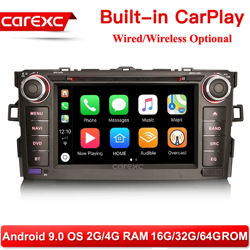 CarExc Android 9 0 автомобиля Muiltmedia плеер с CarPlay для Toyota/Auris/Альтис Corolla 2012 2013