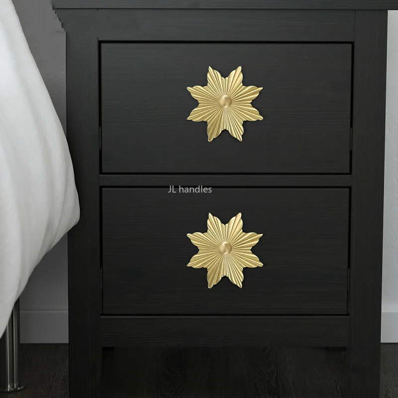 Золотые ручки твердые латунные для шкафа в Форме Кленового Листа ящика мебельные