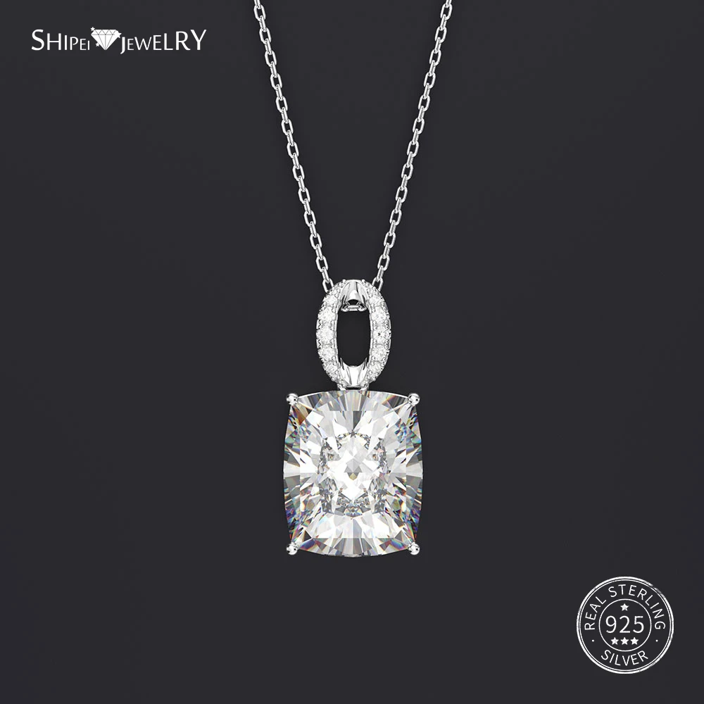 Колье-подвеска из натурального сапфира Shipei ожерелье 100% стерлингового серебра 925