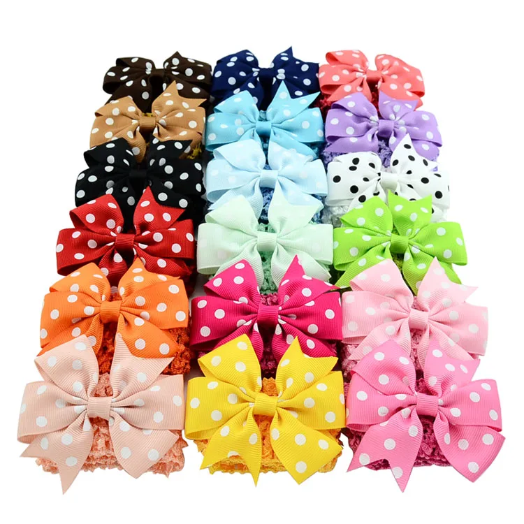 1 шт. модный съемный эластичный ободок в горошек разноцветные банты Зажим Шпилька