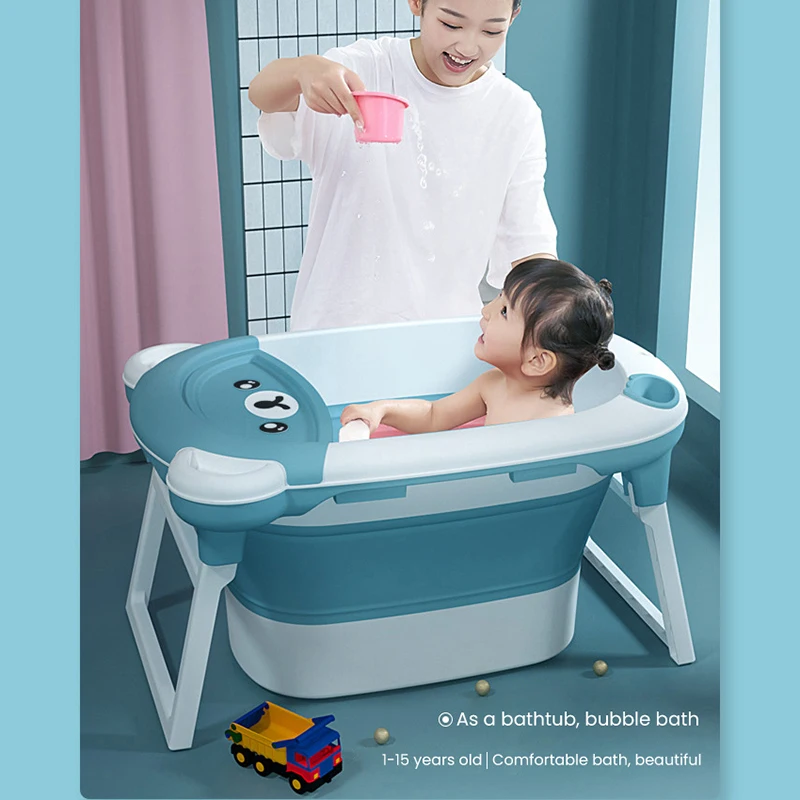 Детская блестящая Складная Ванна для купания 83 см ведро ванны новорожденных