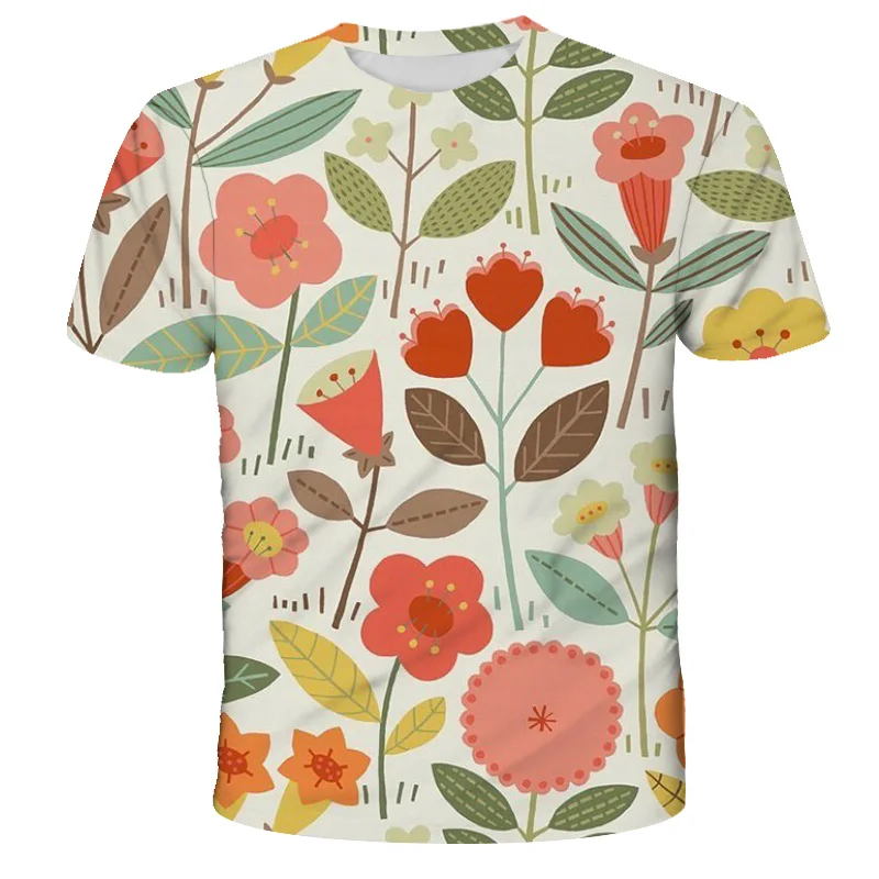 

2021 Popular New 3D Flowers Kids Boy T Shirt Girl Cartoon Cute Baby Summer Clothes Toddler Fashion T Shirts Children Top Costume