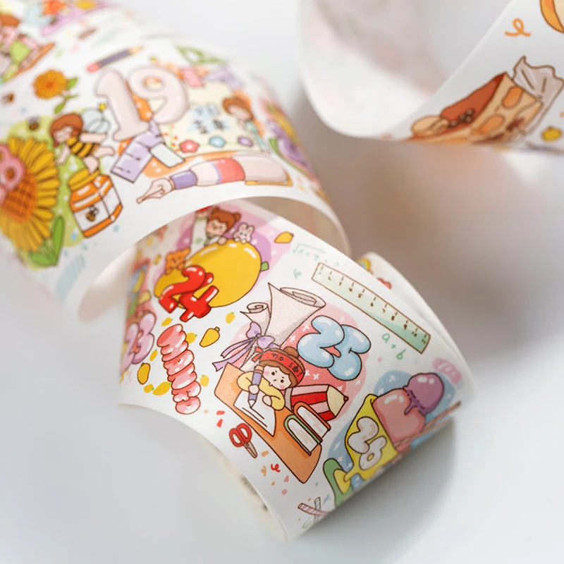 Мультипликационная кавай-девочка пуля журнал лента Washi Милая декоративная