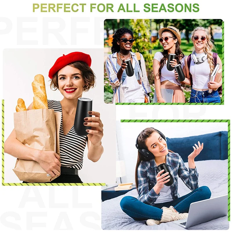 

8Packs Stemless Champagne Flutes Wine Tumbler, 6 OZ Double-Insulated Wine Tumbler with Lids Cocktail Cups