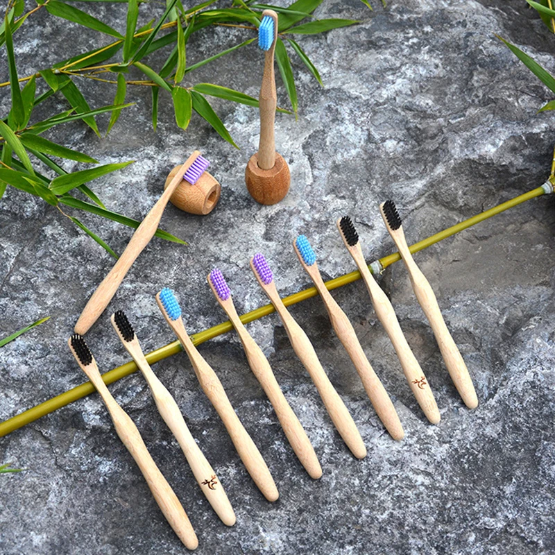 

10 шт бамбуковые прослойки в Зубная щётка es eco-friendly Радуга мягкого волокна Зубная щётка биоразлагаемые зубная щетка массивная деревянная руч...